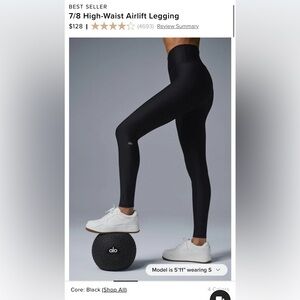 ALO yoga 7/8 high waist airlift legging - black - large